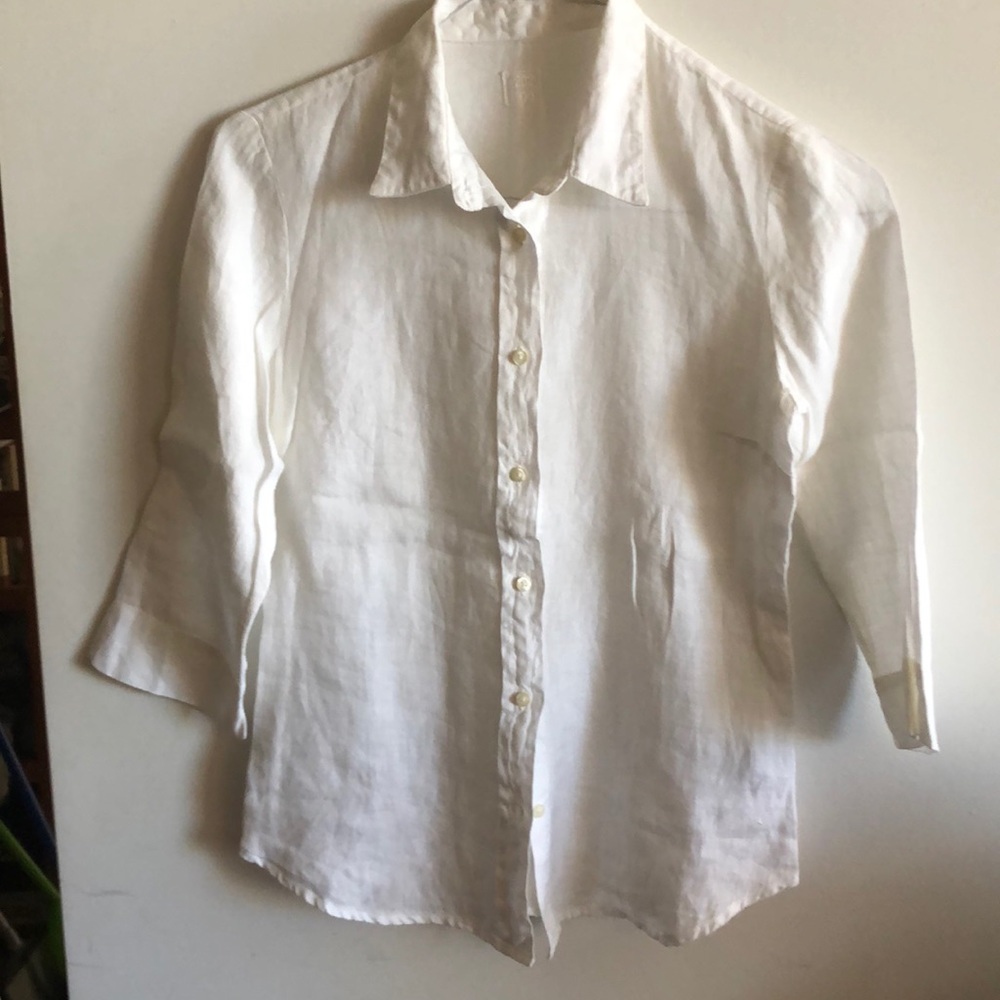 New 120% Lino fine Italian Linen blouse sz 42